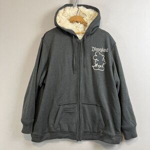 Disney Mickey Jacket Adult 2X Disneyland Hoodie 55 Anniversary Sherpa Fur Lined